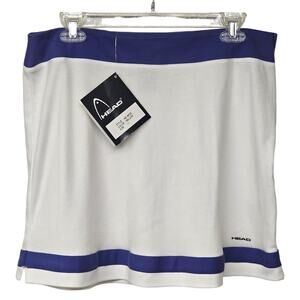 Head Sportswear Mini Tennis Skirt Pull On Cotton White Womens Size Large NWT